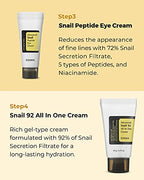 COSRX All About Snail Korean Skincare | TSA Approved Travel Size, Gift Set with Facuak Cleanser, Essence, Cream & Eye-cream, Repairing, Recovering, Rejuvenating Kit with Snail Mucin, Korean Skincare