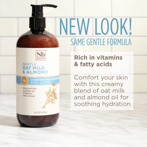 Soapbox Oat Milk & Chai Moisturizing Body Lotion with Shea Butter & Almond Oil | Paraben Free, Cruelty Free, Vegan, Made in the USA (16oz, 3 Pack)