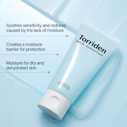 Torriden DIVE IN Hyaluronic Acid Soothing Cream Tube Type 100ml (3.38 fl. oz) | Revitalizing Facial Moisturizer for Sensitive and Dry Skin | Hyaluronic Acid, Panthenol, Allantoin