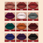 Matte Liquid Lipstick Set, 12 Colors Velvet Lip Glosses Kit, Waterproof Long Lasting Colored Lip Stain High Pigmented Moisturizing Black Lipstick Lip Makeup for Women Girls