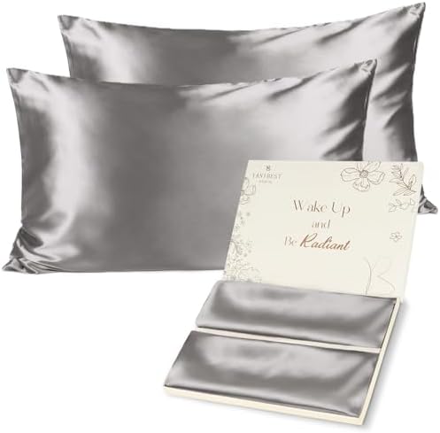 Yanibest Satin Pillowcase, Silk Pillow Cases for Hair and Skin with Zipper, Queen Pillow Cases Set of 2 for 20"x30", Exquisite Packaging for Women Men