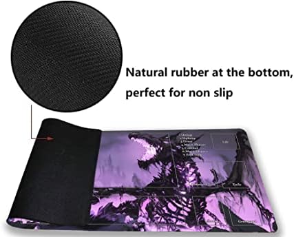 MTG Playmat, Game Play Mat for MTG TCG 24 x 14 inches Trading Card Inked Game Playmats with Storage Bag Smooth Rubber Surface Battle Game