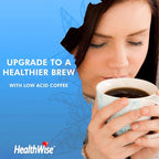 Healthwise Swiss Water Decaf Low Acid Coffee - Acid Reflux, Heartburn, Gastro Issues - Healthier Coffee For Sensitive Stomachs - 100% Colombian Supremo Original and Decaf -12 Ounce Cans (Pack of 2)