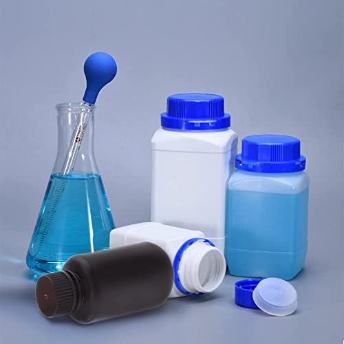 Othmro 2Pcs 34oz Plastic Container Lab Chemical Reagent Bottles 1000ml Small Mouth Liquid Solid Storage Bottles Round Sample Storage Container Sealing Bottle with Anti-theft Cap for Food Stores Black