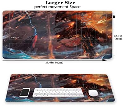 MTG Playmat, Game Play Mat for MTG TCG 24 x 14 inches Trading Card Inked Game Playmats with Storage Bag Smooth Rubber Surface Battle Game