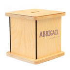 Wooden Piggy Bank for Kids and Adults, Personalized Gift Handmade in USA by BloomOwl, Custom Piggy Bank, Personalized Banks for Kids, Gifts for Baby Boys and Girls (Typography)