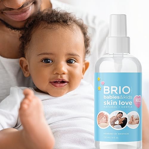 BRIOTECH Babies & Kids Skin Love, Soothing Hypochlorous Acid Spray, Pure HOCl for Sensitive Skin, Calm Redness & Bumps, Support Against Diaper Irritation, Gentle & Vegan, 4 fl oz