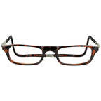 Clic Magnetic Reading Glasses for Men or Women, Computer Readers, Original Expandable (M-XL, Dark Demi, 2.00 Magnification)