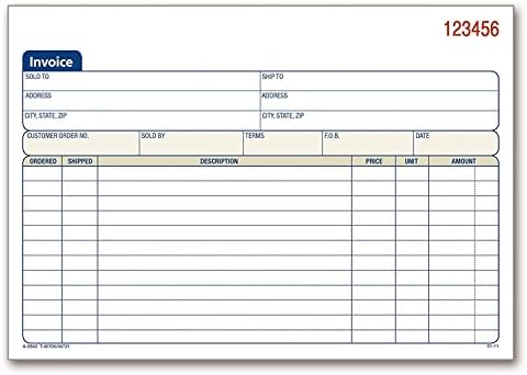 Adams Invoice Book, 2-Part, Carbonless, 5-9/16 x 8-7/16 Inches, 50 Sets per Book, Sold as 6 Pack (DC5840)
