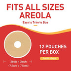Silicone Scar Sheets for Breast 12 Pack - Medical Scar Removal Sheets - Silicone Sheet Breast Post Surgery Supplies for Scars Treatment - Areola Gel Circles (3 IN)