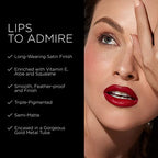BESAME Cherry Red Lipstick 1935 Vintage Shade, Cool, Ripe Dark Red, Great for Medium to Deep Skin, With Moisturizing Vitamin E, Satin Finish, Long-Lasting Lip-Stick Color or Matte Lip Stain
