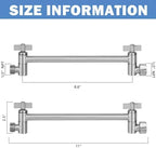 NearMoon Adjustable Shower Arm Universal Connection, Solid Brass Extension Arm, Adjust Angle to Upgrade Shower Experience, Easy to Install, Anti-leak (Brushed Nickel)