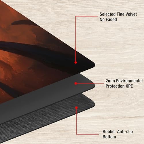 Playmats for Magic: The Gathering MTG Card Game Mat Plus 50 Pcs Card Sleeves, 24 x 14 inch TCG Mat with Stitched Edge for Commander Deck Duskmourn Board Game, Art of Dark Queen