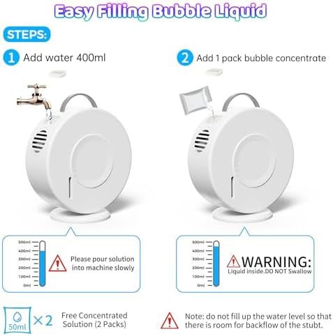 Bubble Machine for Kids Toddlers,90° 360° Auto Rotatable Portable Bubble Maker Toy for 3 4 5 Year Old, Automatic Bubble Blower with RGB Light Rechargeable, Outdoor Wedding Party Birthday Gifts