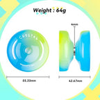MAGICYOYO Gift Pack of 2 Yoyos K2, Responsive Yoyo for Kids Beginners, Dual Purpose Plastic Yoyo with Extra Unresponsive Yo Yo Bearing+ Removal Tool + 12 Yoyo Strings+ Yo-yo Case(Crystal Gradient)