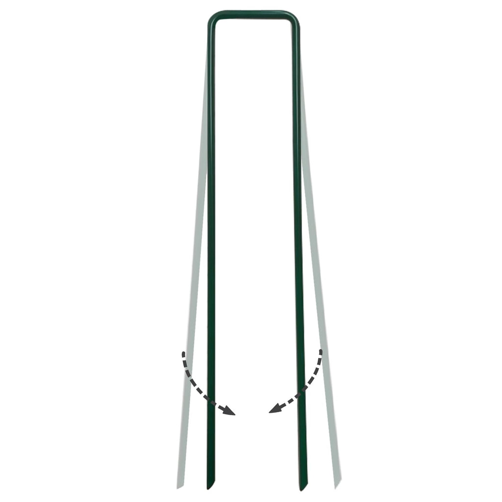 FOTMISHU Landscape Staples 6Inch 50pcs Garden Stakes + 50pcs Gasket, Lawn Pins with Spray Coating Craft, 11Gauge Anti-Rust Ground Yard Spikes Anchoring for Outdoor Tents Irrigation Hoses (Green)
