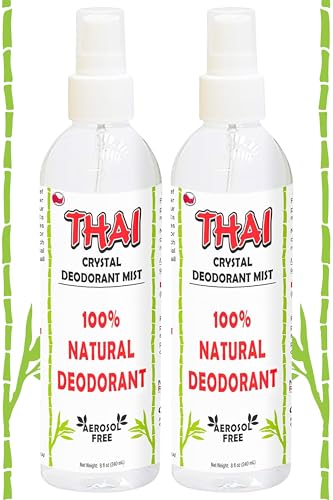 2-PACK Thai Deodorant Crystal Mist Spray (8 Oz) Whole Body Natural Crystal Salt Deodorant Spray for Women Men & Teens