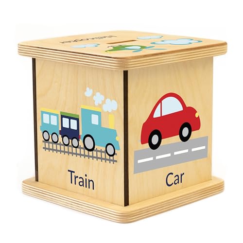 Wooden Piggy Bank for Kids and Adults, Personalized Gift Handmade in USA by BloomOwl, Custom Piggy Bank, Personalized Banks for Kids, Gifts for Baby Boys and Girls (Transportation)