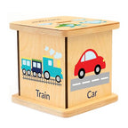 Wooden Piggy Bank for Kids and Adults, Personalized Gift Handmade in USA by BloomOwl, Custom Piggy Bank, Personalized Banks for Kids, Gifts for Baby Boys and Girls (Transportation)