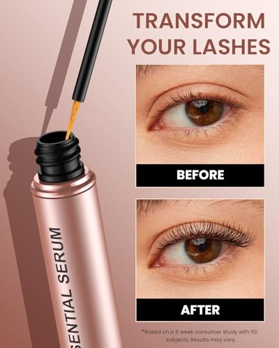 Eyelash Serum- Natural Comestic Eyelash Serum for Longer, Thicker Lashes & Brows, Boost Lash Serum Vegan & Cruelty-Free-Niacinamide, Centella Asiatica Leaf Extract(10 mLPink)