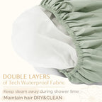 Yanibest Luxury Waterproof Shower Cap for Women, Reusable Double Layer Shower Cap, Non-Slip Shower Cap for Most Hair Types, One Size