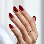 BTArtbox Press On Nails Short - Red Press on Nails Short Oval Nails Fall Fake Nail with Nail Glue, Fit Perfectly, Reusable Glue On Nails in 16 Sizes, Cardinal