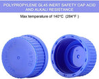 Patelai 4 Pieces Glass Round Media Storage Glass Bottles Borosilicate Media Bottles with GL45 Blue Screw Cap for Lab Water Reagent Liquids(100 ml)