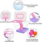 Toddler Girl Basketball Hoop Indoor Pink Adjustable Mini Basketball Goal with Ball Pump for Outdoor Poolside Toys Backyard Game Outside Basketball Toy for Kids Age 1-3 3-5 6 7 4-8 Birthday Gift