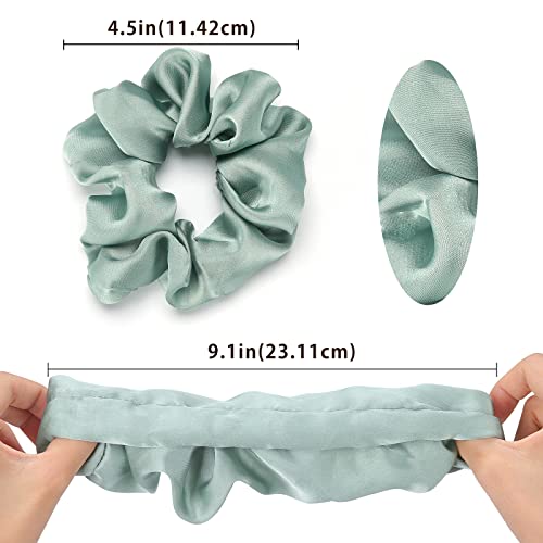 Lolalet Scrunchies for Women, Satin Hair Scrunchies Softer Than Silk Hair Ties for Hair Sleep, Big Scrunchy Ponytail Holder with Elastic Hair Bands for Girls Thick Thin Curly Hair -6 Pack, Style B