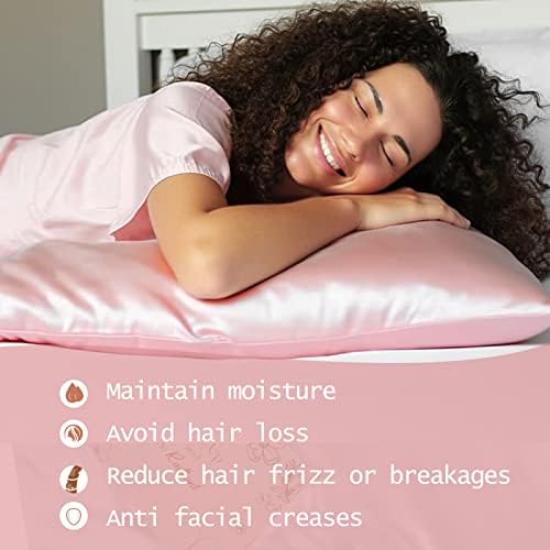 Yanibest Satin Pillowcase, King Size Pillow Cases Set of 2 - Silk Pillow Cases for Hair and Skin with Zipper, Silk Pillow Cases King for 20"x40", Exquisite Packaging for Women Men