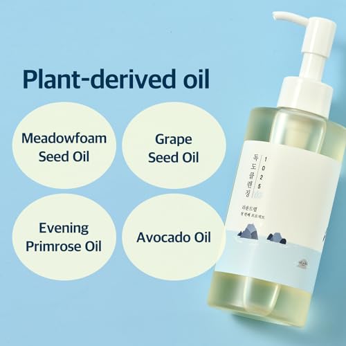 ROUND LAB 1025 Dokdo Cleansing Oil 6.76 Fl Oz, Facial Oil Cleanser for Face, Deep Pore Cleansing, Makeup Blackhead Impurities Remover, Easy to Wash Off No Oily Residue, Korean Skin Care