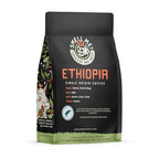 Bones Coffee Company Ethiopia Single-Origin Coffee Beans, Light Roast Ground Coffee Gifts Low Acid Gourmet, Citrus, Floral, Berries Notes (12 oz)