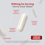 Horny Goat Weed For Men and Women - [Maximum Strength 1590mg] Maca, Ginseng, L-Arginine, Tribulus - Premium Hornygoatweed - Icariin Epimedium For Men - 3rd Party Tested - USA Made - 120 Count