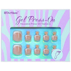 BTArtbox Press on Toenails Short, Valentines White French Tips Press on Toe Nails Square, Light Weight & Fit Perfectly Glue On Toenails with Glue, Fake Toenails in 16 Sizes- 32 Toenails Kit, Hope Hope