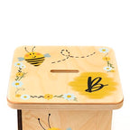 Wooden Piggy Bank for Kids and Adults, Personalized Gift Handmade in USA by BloomOwl, Custom Piggy Bank, Personalized Banks for Kids, Gifts for Baby Boys and Girls (Bee)