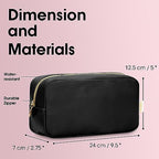Wandering Nature Makeup Bag for Purse Cosmetic Bags for Women Make Up Organizer Travel Pouch Pencil Case with Slip-in Pockets Vegan Leather,Patent Pending