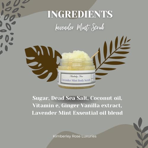 Exfoliating Sugar Scrubs for Body, Face and Feet, with Essential Oils and Vitamin E (Lavender Mint Dead Sea Salt Scrub) Mineral Rich Natural Scrubs, bikini area