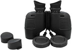 Hooway 7x50 HD Waterproof Military Marine Binoculars w/Internal Rangefinder & Compass for,Bird Watching,Boating and More(Black)