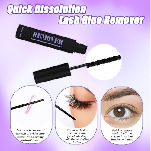DIY Lash Extension Kit 804Pcs D Curl Individual Lash Clusters Eyelashes Extension Set with Mirror Lash Storage Box Lash Bond&Seal Glue Remover Tweezers Lash Brush Applicator