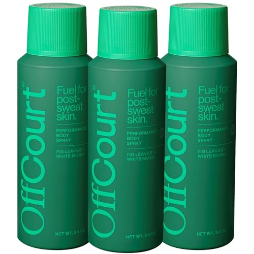 OffCourt - Natural Deodorant Body Spray for Men and Women - Aluminum Free - Whole Body Deodorant for Women and Men - Clean Fig Leaves and White Musk Scent, 3.4 Ounce (Pack of 3)