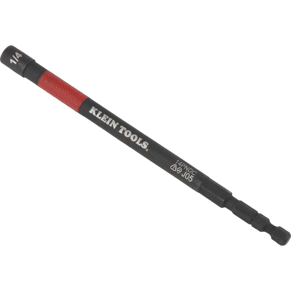 Klein Tools 65411PK3 Magnetic Color-Coded Power Nut Setter Set, 1/4-Inch Impact Hex Drive, 5-Inch Shaft, Extended Reach, 3-Piece