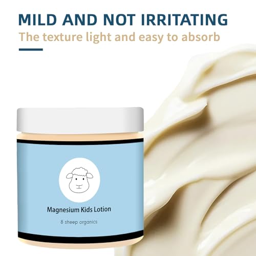 8 Sheep Organics Magnesium Lotion for Kids,Magnesium Lotion for Sleep,Topical Magnesium Cream Helps Kids Stay Calm at Bedtime and During The Night（4 oz）