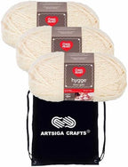 Red Heart Hygge Pearl E869-8406 (3-Skeins - Same Dye Lot) Chunky Bulky #5 Acrylic, Nylon Yarn for Crocheting and Knitting with Project Bag