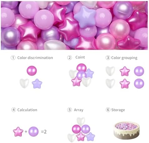 GOGOSO Ball Pits Balls for Toddlers Pack of 50 100 200 Plastics Shape Ball Non-Phthalate Non-BPA Non-Toxic 2.2-Inch Crush Proof Play Balls