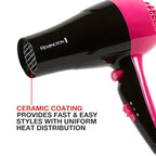 Remington Compact Styler - Small & Portable Hair Dryer - Ceramic Blow Dryer with 2 Heat/Speed Settings & Cool Shot Button for Smooth Finish - Travel Size Lightweight Handheld Dryer, 1875W