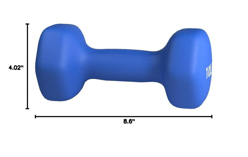 Amazon Basics Neoprene Dumbbell Hand Weights for Workout and Strength Training, Hexagon Shape, 10 Pound, Pair, Navy Blue