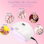 Wisdompark UV Light for Nails,UV LED Nail Lamp, Nail Dryer Professional Nail UV Light for Gel Polish with Adapter Gel Nails 3 Timers