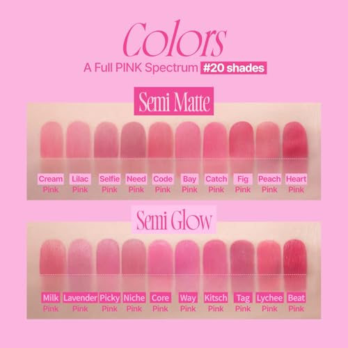 Pink Obsession Stay-Fit Lip Tint | G08 Tag Pink | Weightless & Layerable Tint for Smudge-proof, Long-lasting Wear | Soft Blur Finish or Vibrant Flush | 3.8g