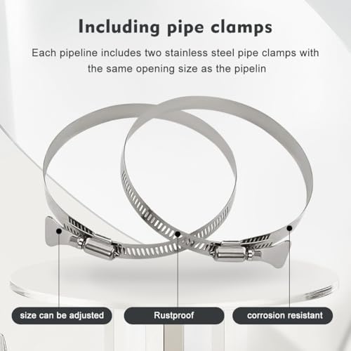 4-Inch Dryer Vent Hose 26FT, Flexible Aluminum Duct with 2 Clamps, Heavy-Duty Four Layer Protection for HVAC Ventilation and Exhaust Black
