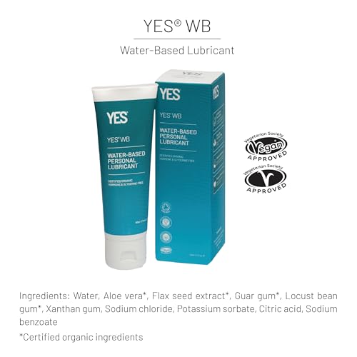 YES WB Water-Based Personal Lubricant | Intensely Hydrating Water-Based Lube | Certified Organic Made Without Hormones or Glycerine | pH Matched